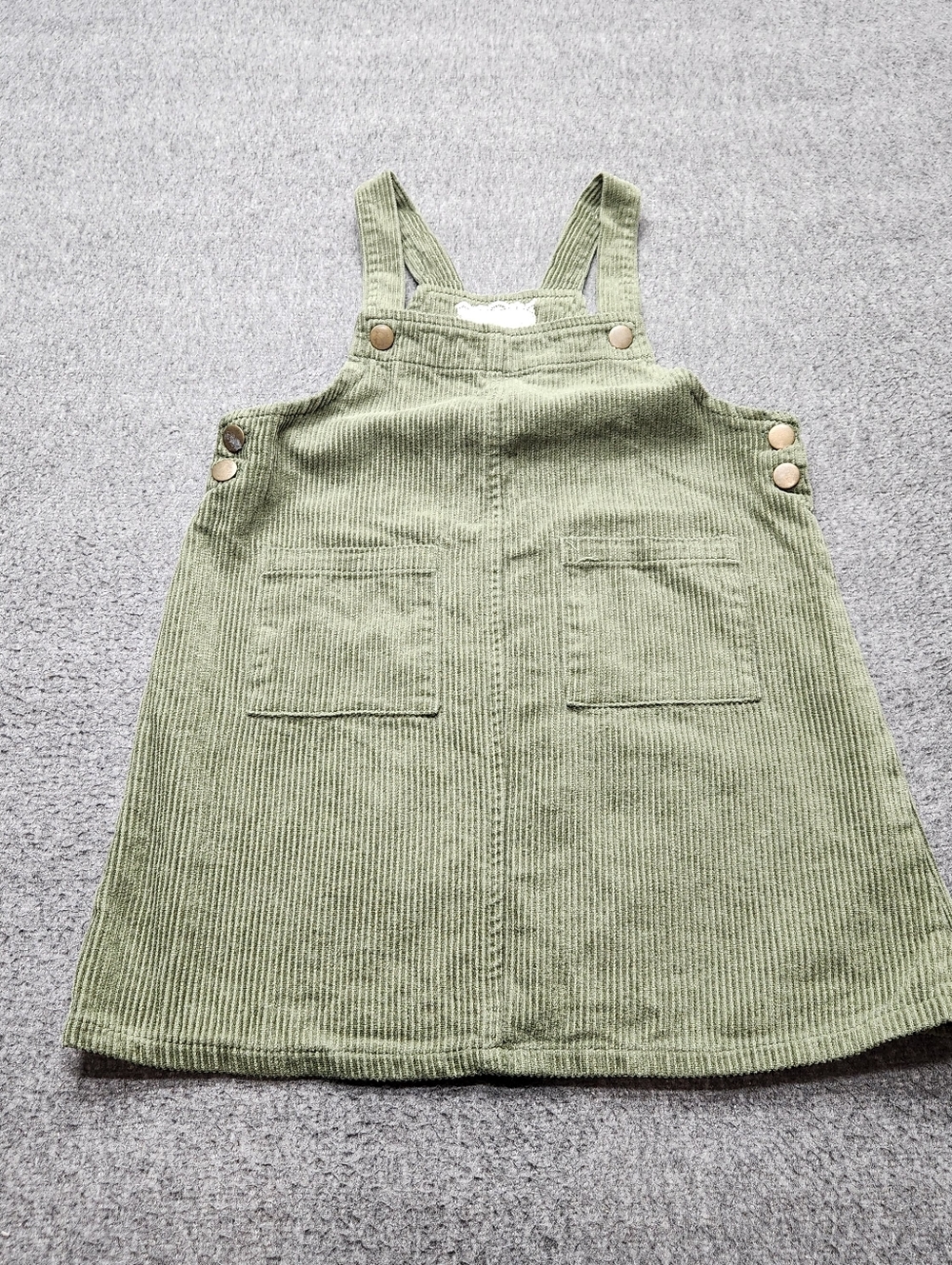 Biwen Corduroy Overall Dress Kids 6 Green Pinafore‎ Jumper